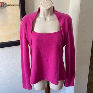 STUNNING SUTTON STUDIO CASHMERE IN FUSHIA.. SZ..L